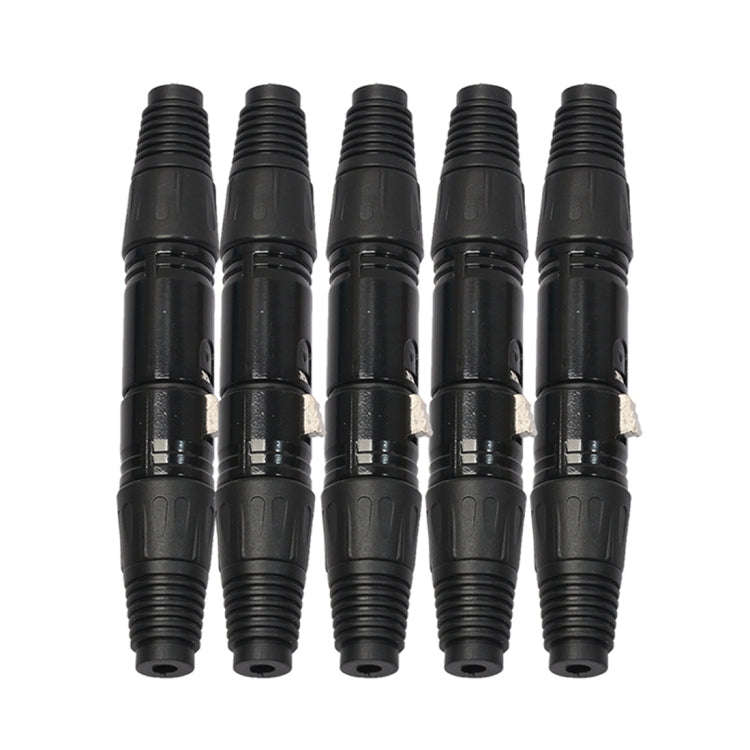 5 Pairs Black 3 Pin XLR Audio Cable Connector Male and Female