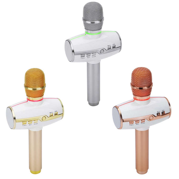 H9 High Sound Quality Handheld KTV Karaoke Recording Colorful RGB Neon Lights Bluetooth Wireless ...