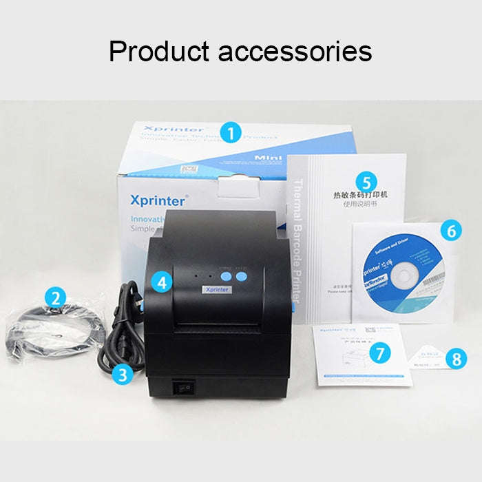 Xprinter XP-365B USB Port Thermal Automatic Calibration Barcode Printer