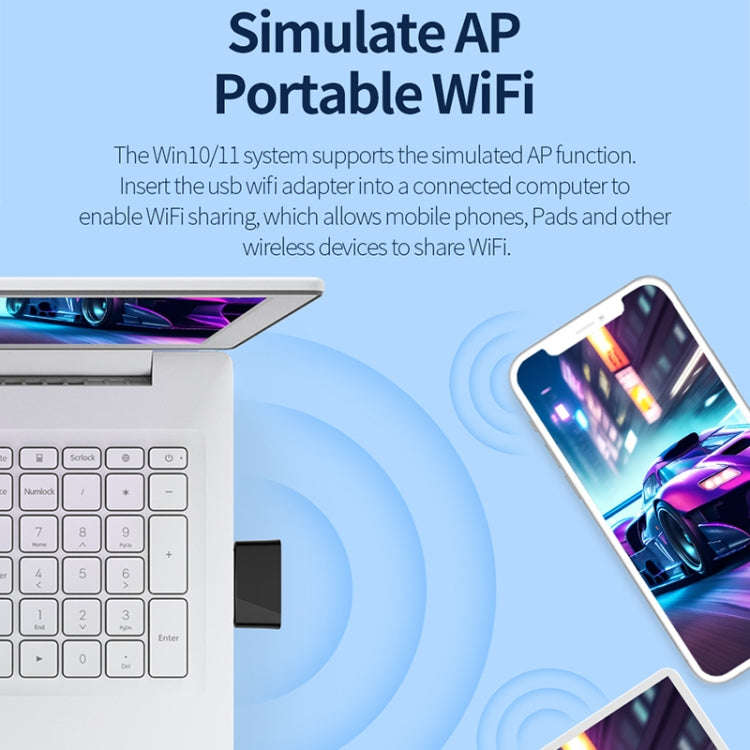 COMFAST CF-940AX 300Mbps 2.4GHz WiFi6 Mini USB Network Adapter