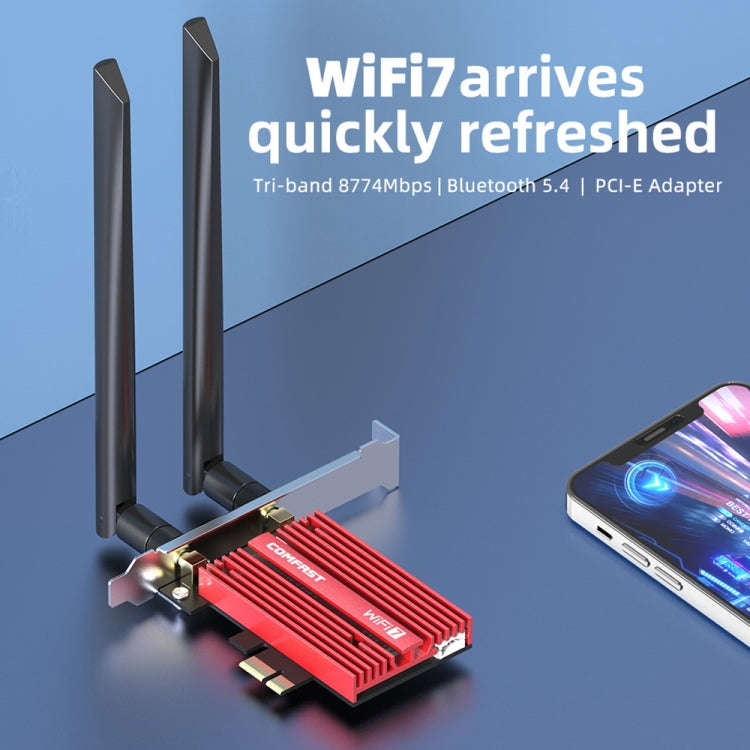 COMFAST CF-BE200 Pro 8774Mbps WiFi7 PCIE Wireless Network Adapter WiFi Receiver