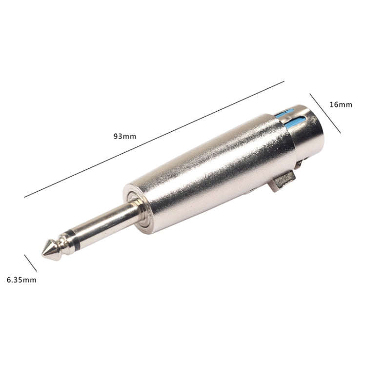 5 PCS LZ1167 6.35mm Single Track Male Head to XRL Female Audio Adapter Plug (Silver)