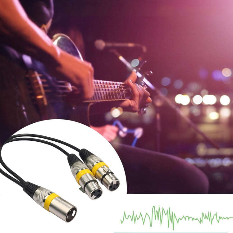 2055MFF-03 2 In1 XLR Male to Double Female Microphone Audio Cable, Length: 0.3m(Red)