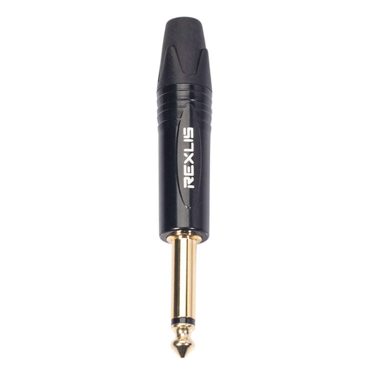 10 PCS TC202 6.35mm Gold-plated Mono Sound Welding Audio Adapter Plug(Black)