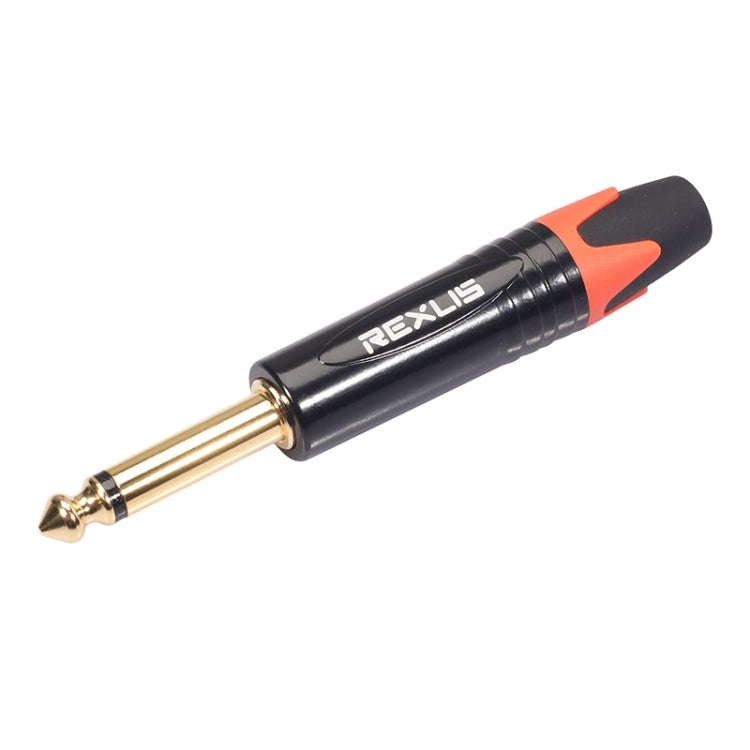 10 PCS TC202 6.35mm Gold-plated Mono Sound Welding Audio Adapter Plug(Orange)