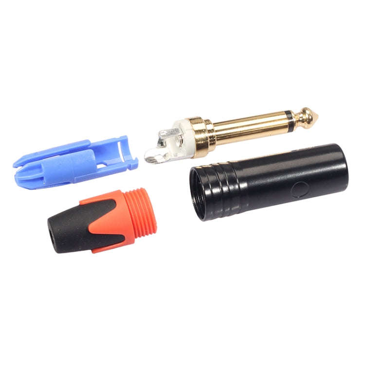 10 PCS TC202 6.35mm Gold-plated Mono Sound Welding Audio Adapter Plug(Orange)