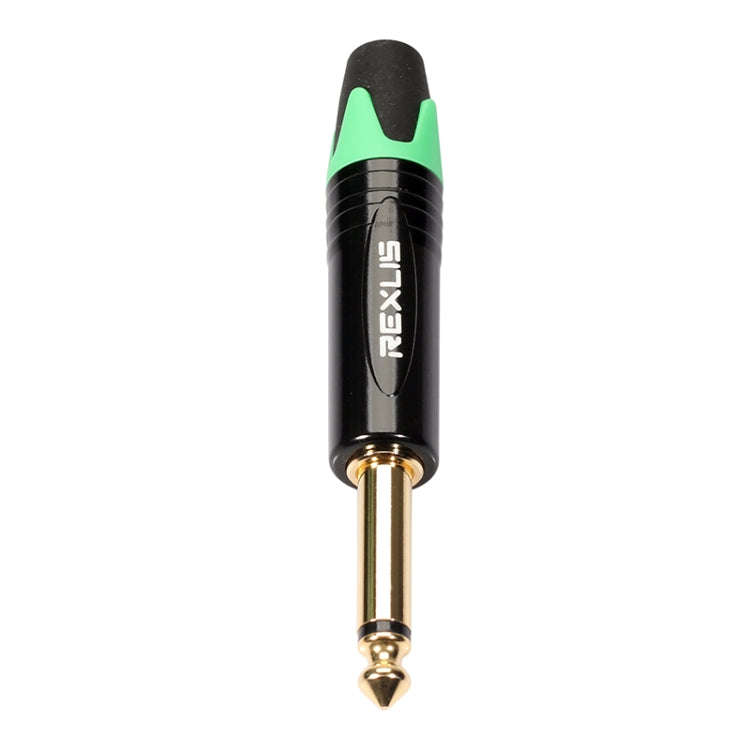 10 PCS TC202 6.35mm Gold-plated Mono Sound Welding Audio Adapter Plug(Green)