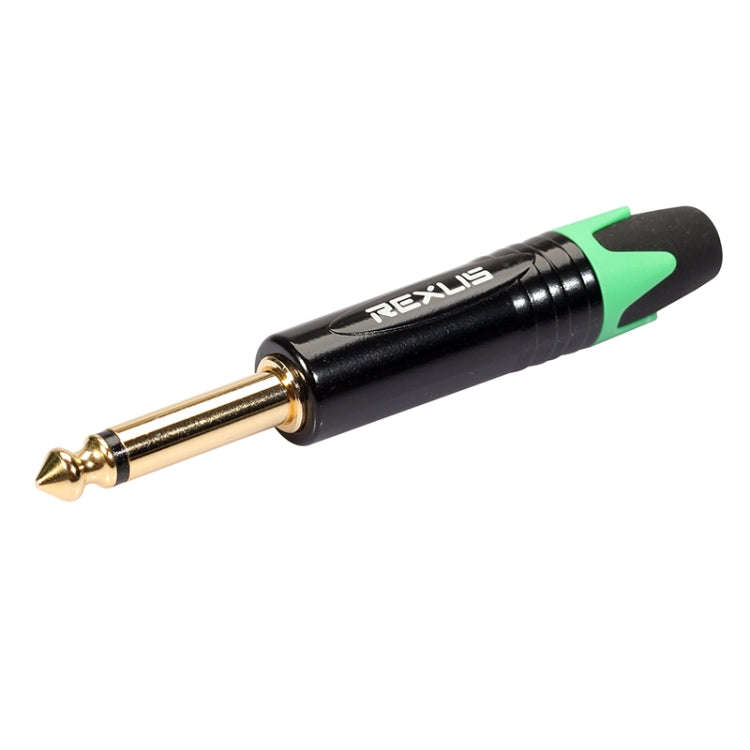10 PCS TC202 6.35mm Gold-plated Mono Sound Welding Audio Adapter Plug(Green)