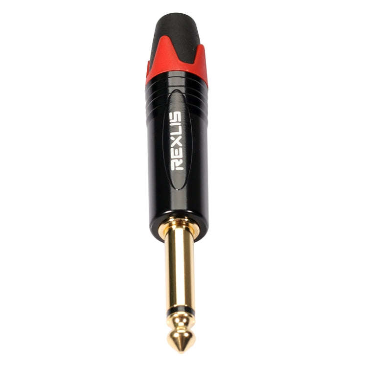 10 PCS TC202 6.35mm Gold-plated Mono Sound Welding Audio Adapter Plug(Red)