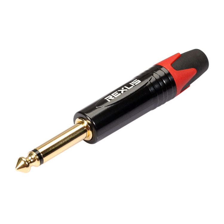 10 PCS TC202 6.35mm Gold-plated Mono Sound Welding Audio Adapter Plug(Red)