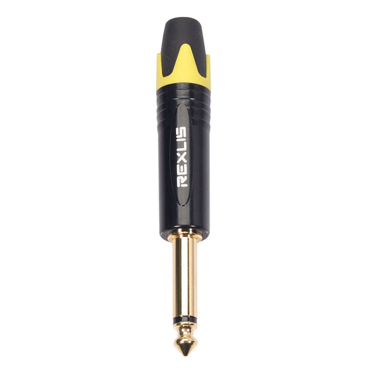 10 PCS TC202 6.35mm Gold-plated Mono Sound Welding Audio Adapter Plug(Yellow)
