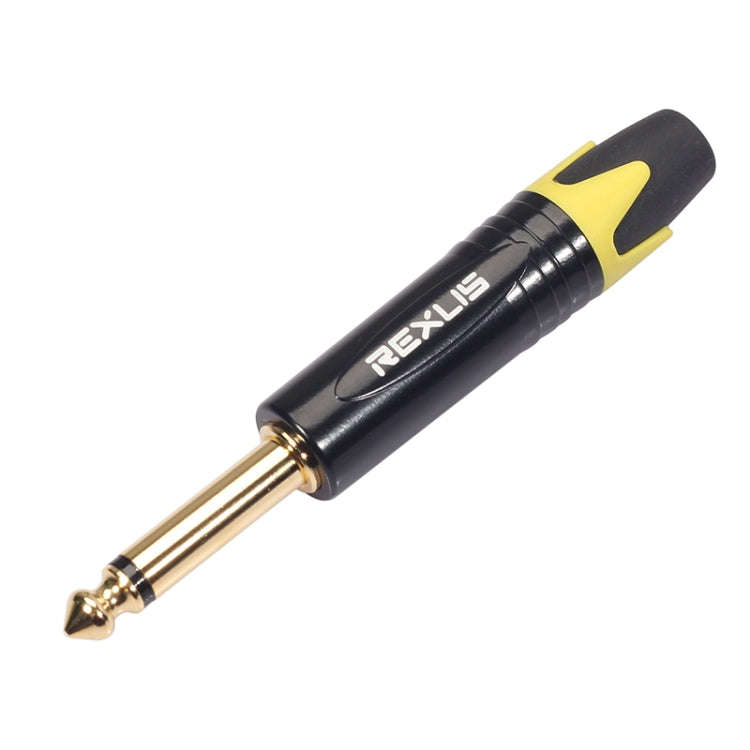 10 PCS TC202 6.35mm Gold-plated Mono Sound Welding Audio Adapter Plug(Yellow)