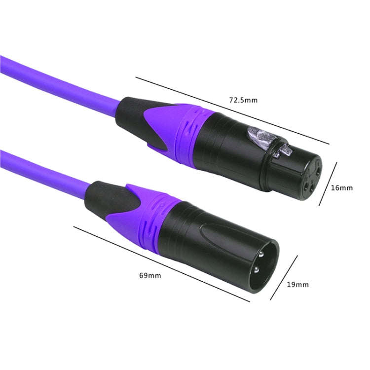 XRL Male to Female Microphone Mixer Audio Cable, Length: 1.8m (Purple)