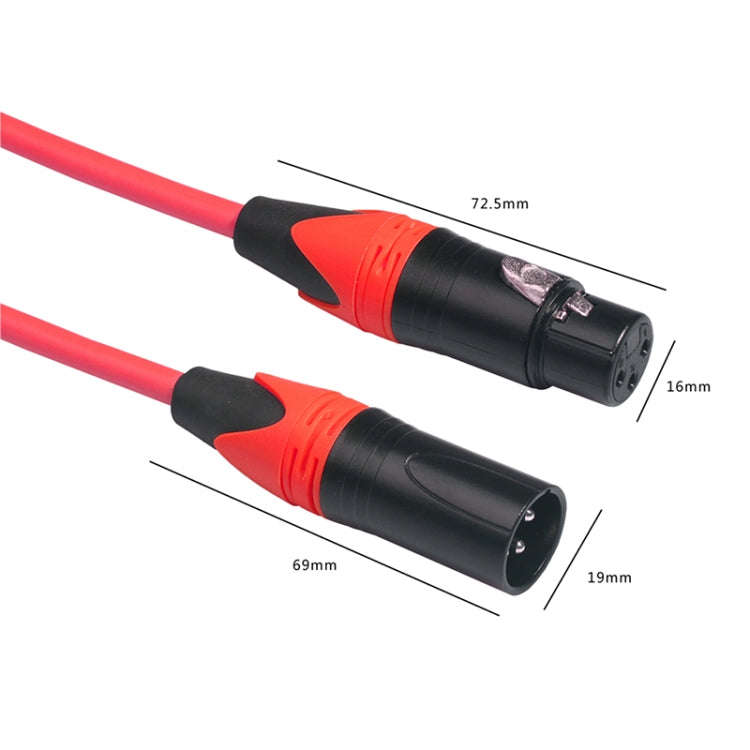 XRL Male to Female Microphone Mixer Audio Cable, Length: 1.8m (Red)
