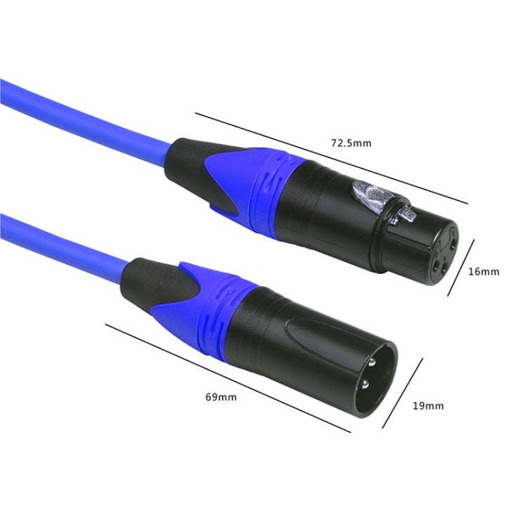 XRL Male to Female Microphone Mixer Audio Cable, Length: 3m (Blue)