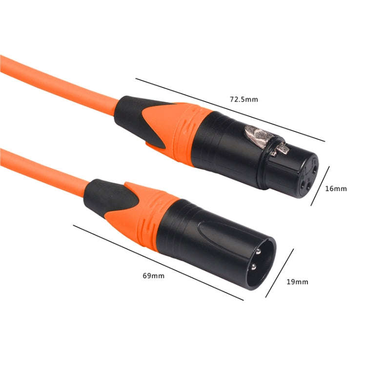 XRL Male to Female Microphone Mixer Audio Cable, Length: 5m (Orange)