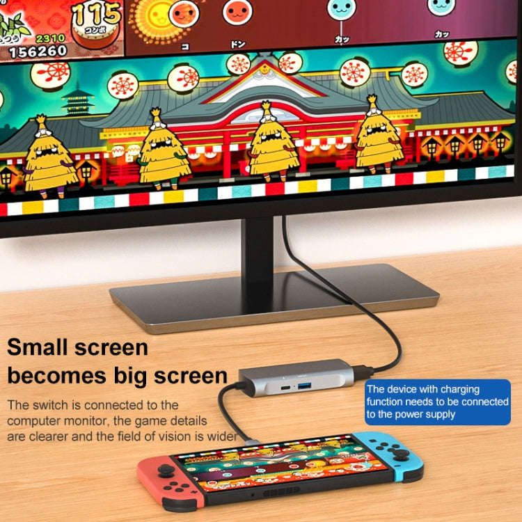 Z41 6 in 1 USB-C / Type-C to PD USB-C / Type-C + HD HDMI + USB 3.0 + 3.5mm AUX + USB + Microphone...