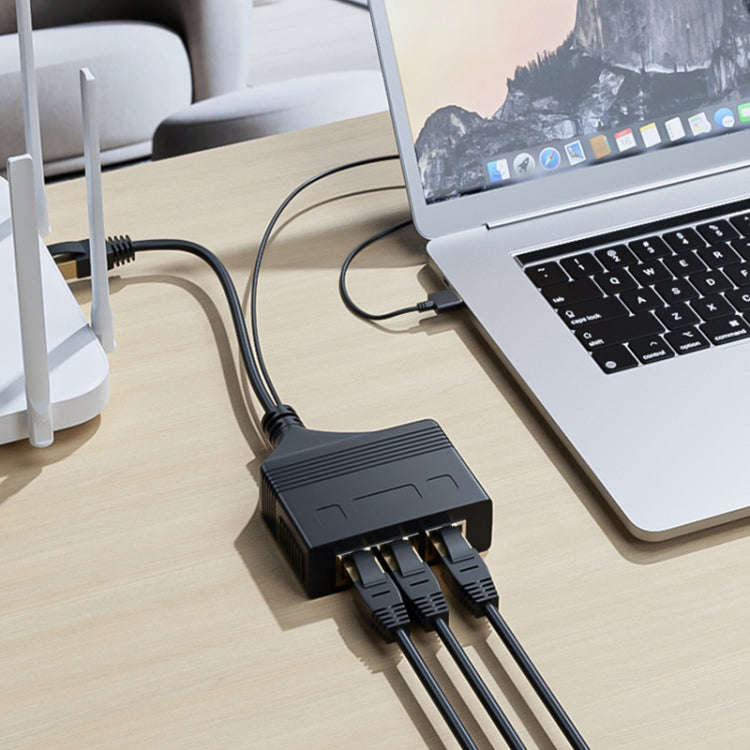 Male RJ45 3 in 1 100M Network Splitter Cable Ethernet Network Coupler