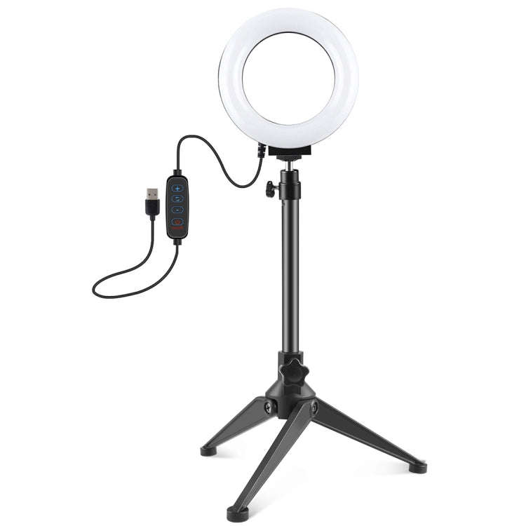 PULUZ 4.7 inch 12cm USB 3 Modes Dimmable LED Ring Vlogging Photography Video Lights + Desktop Tri...