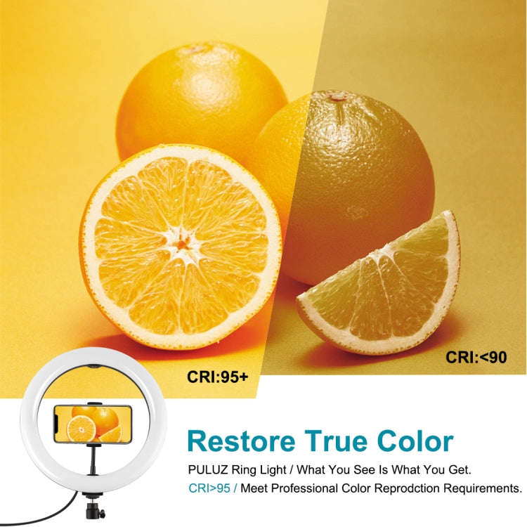 PULUZ 1.1m Tripod Mount + 10.2 inch 26cm RGBW LED Ring Vlogging Video Light  Live Broadcast Kits ...