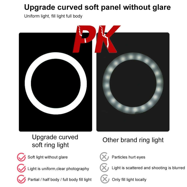 PULUZ Dual Phone Brackets Horizontal Holder + 1.1m Tripod Mount + 10.2 inch 26cm LED Ring Vloggin...