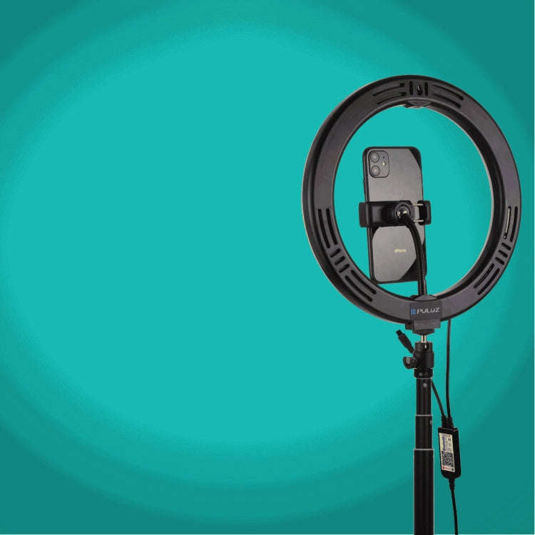 PULUZ 10.2 inch 26cm RGBW Light + 1.65m Tripod Mount Curved Surface USB RGBW Dimmable LED Ring Vl...