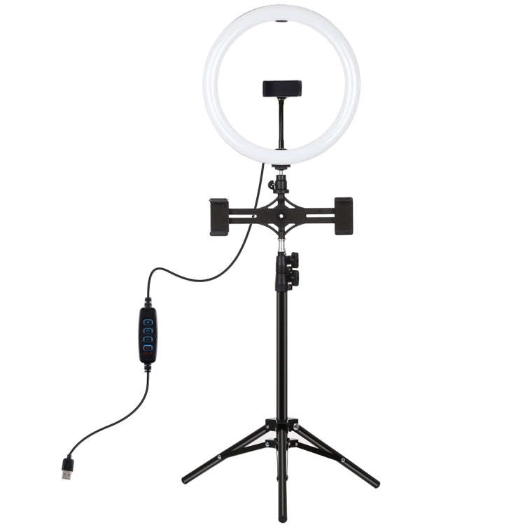 PULUZ 11.8 inch 30cm Light + 1.1m Tripod Mount + Dual Phone Brackets Curved Surface USB 3 Modes D...