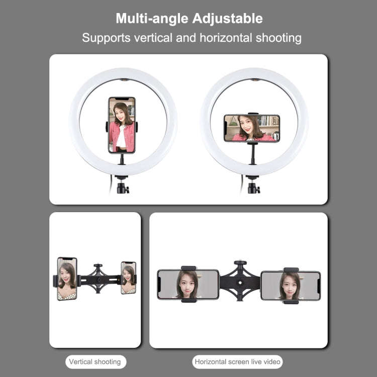 PULUZ 11.8 inch 30cm Light + 1.1m Tripod Mount + Dual Phone Brackets Curved Surface USB 3 Modes D...