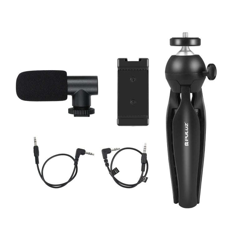 PULUZ Live Broadcast Smartphone Video Vlogger Kits Microphone + Tripod Mount + Phone Clamp Holder...