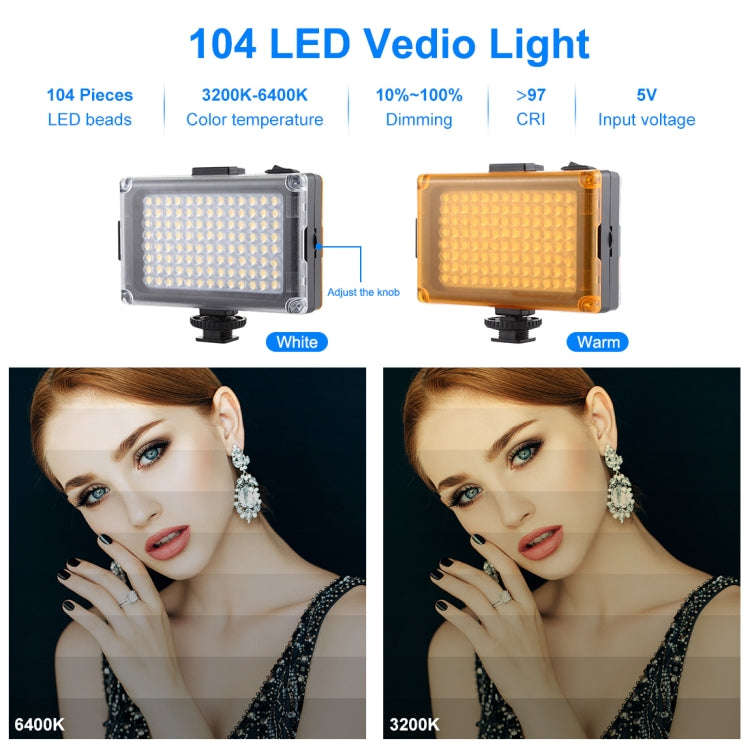 PULUZ Live Broadcast Smartphone Video Light Vlogger Kits with LED Light + Tripod Mount + Phone Cl...