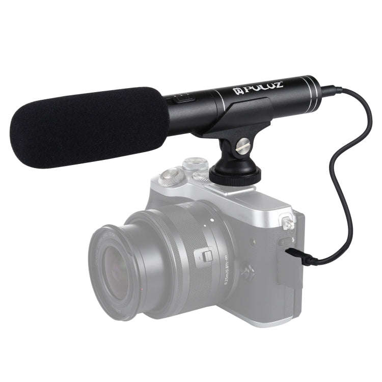 PULUZ Professional Interview Condenser Video Shotgun Microphone with 3.5mm Audio Cable for DSLR &...