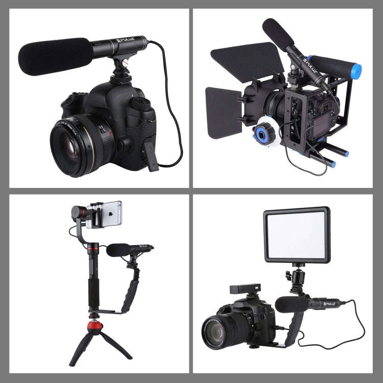 PULUZ Professional Interview Condenser Video Shotgun Microphone with 3.5mm Audio Cable for DSLR &...