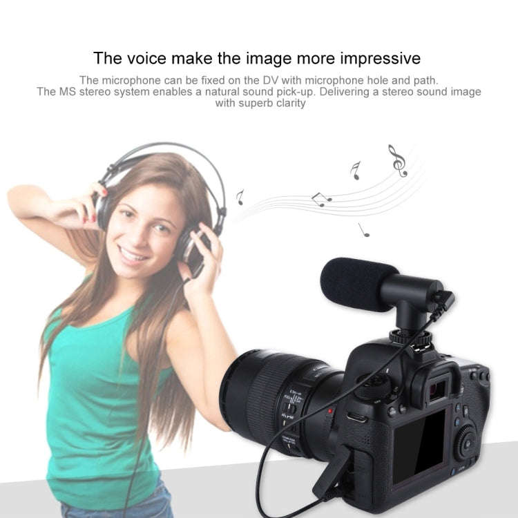PULUZ 3.5mm Audio Stereo Recording Vlogging Professional Interview Microphone for DSLR & DV Camco...