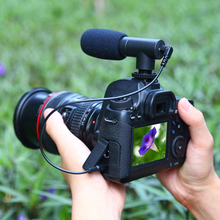 PULUZ 3.5mm Audio Stereo Recording Vlogging Professional Interview Microphone for DSLR & DV Camco...