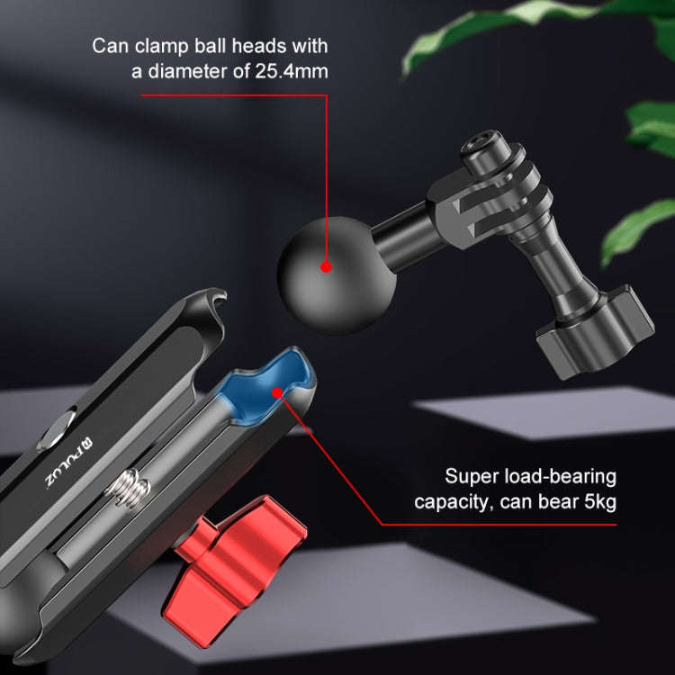 PULUZ Motorcycle Handlebar Crab Clamp CNC Metal Magic Arm Rod Mount
