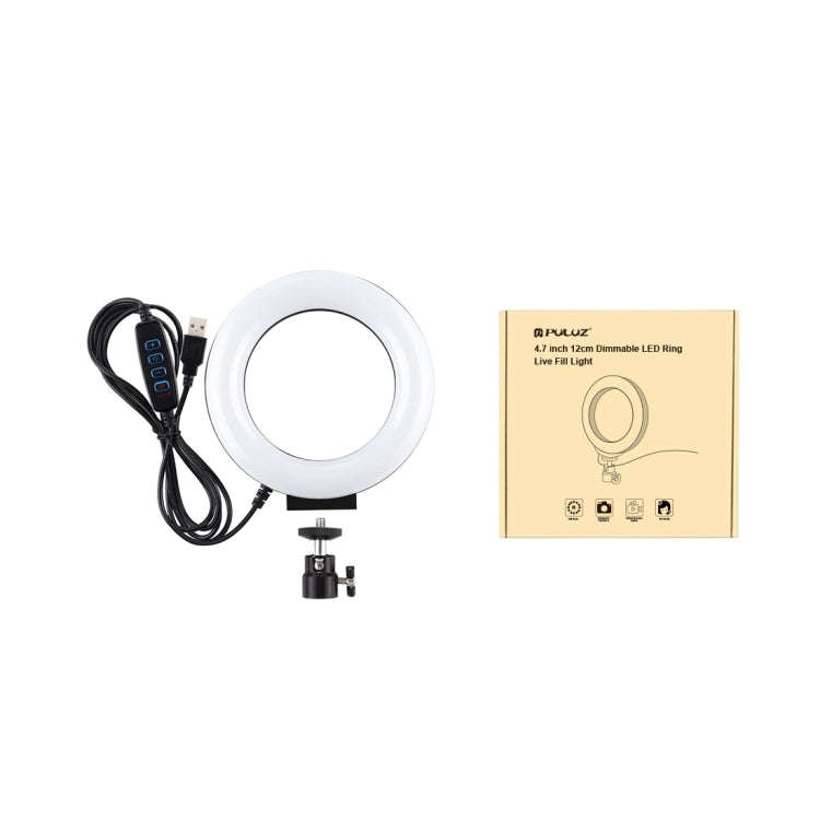 PULUZ 4.7 inch 12cm USB 3 Modes Dimmable LED Ring Selfie Beauty Vlogging Photography Video Lights...