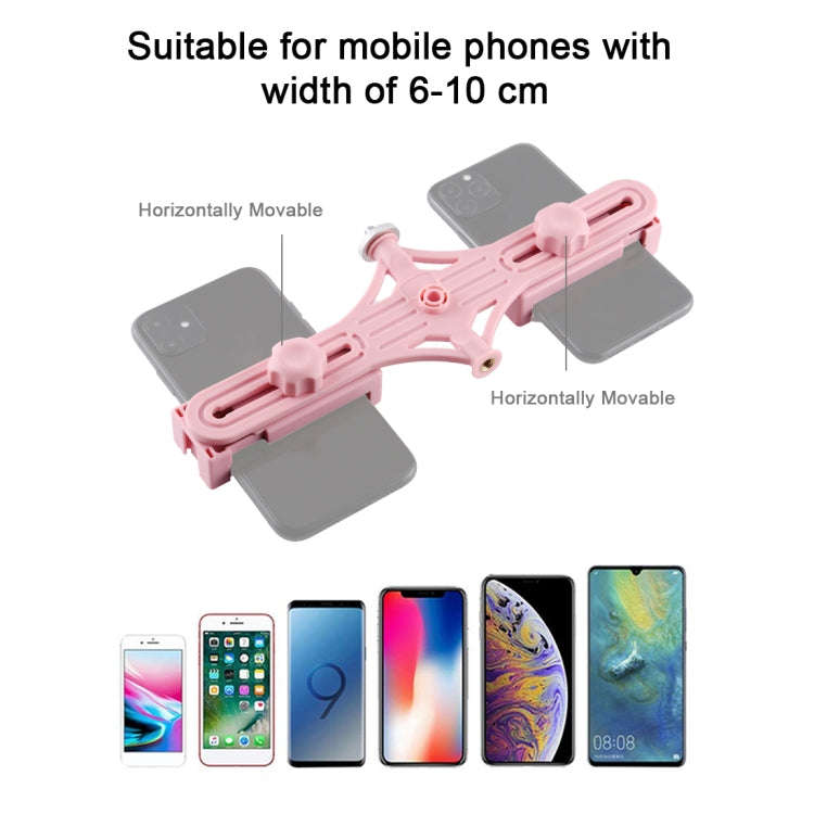 PULUZ Live Broadcast Dual Phone Brackets Horizontal Holder for iPhone, Galaxy, Huawei, Xiaomi, So...