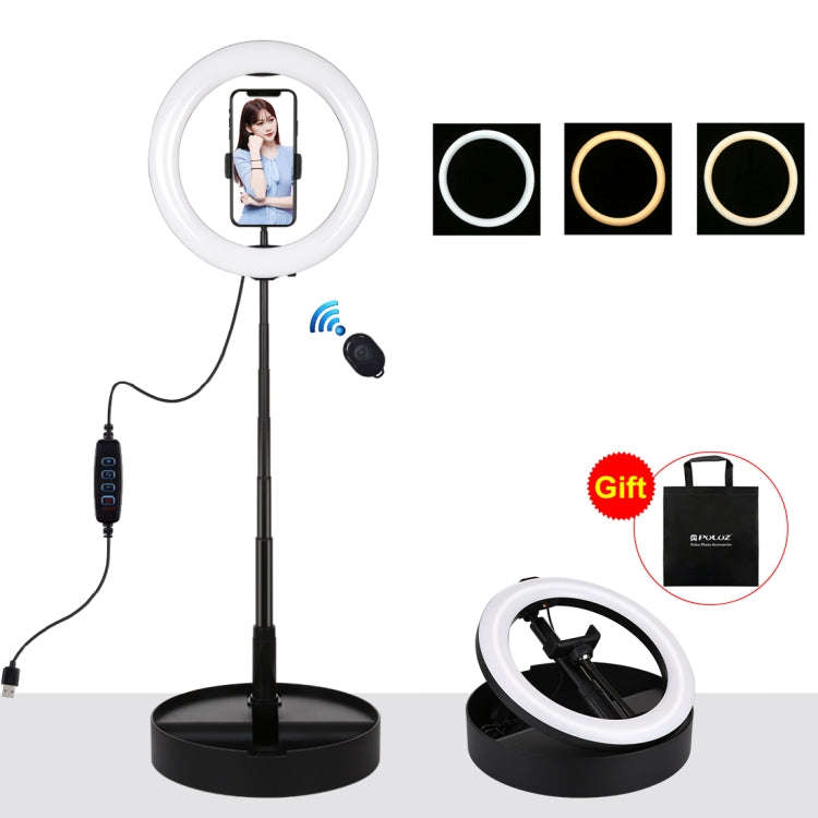 PULUZ 10.2 inch 26cm USB 3 Modes Dimmable Dual Color Temperature LED Curved  Ring Vlogging Selfie...