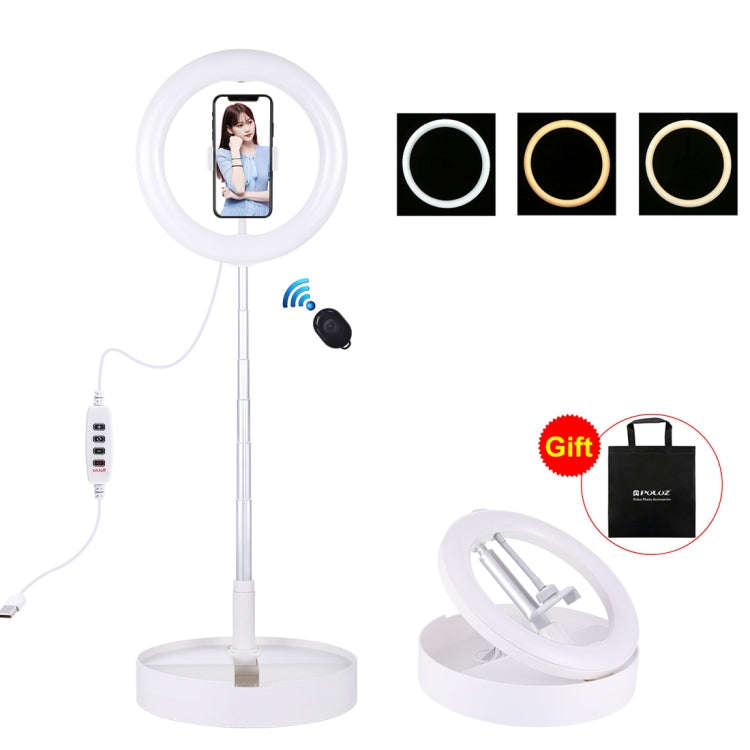PULUZ 10.2 inch 26cm USB 3 Modes Dimmable Dual Color Temperature LED Curved  Ring Vlogging Selfie...