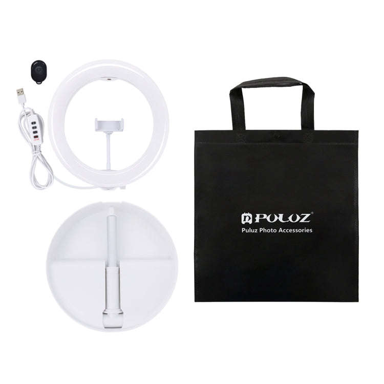 PULUZ 10.2 inch 26cm USB 3 Modes Dimmable Dual Color Temperature LED Curved  Ring Vlogging Selfie...