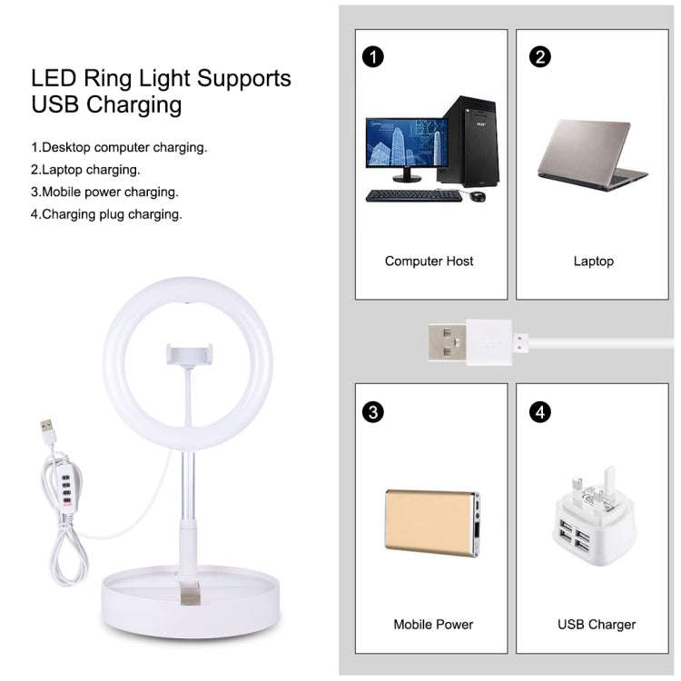 PULUZ 10.2 inch 26cm USB 3 Modes Dimmable Dual Color Temperature LED Curved  Ring Vlogging Selfie...