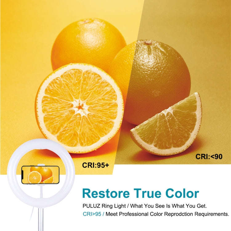 PULUZ 10.2 inch 26cm USB 3 Modes Dimmable Dual Color Temperature LED Curved  Ring Vlogging Selfie...
