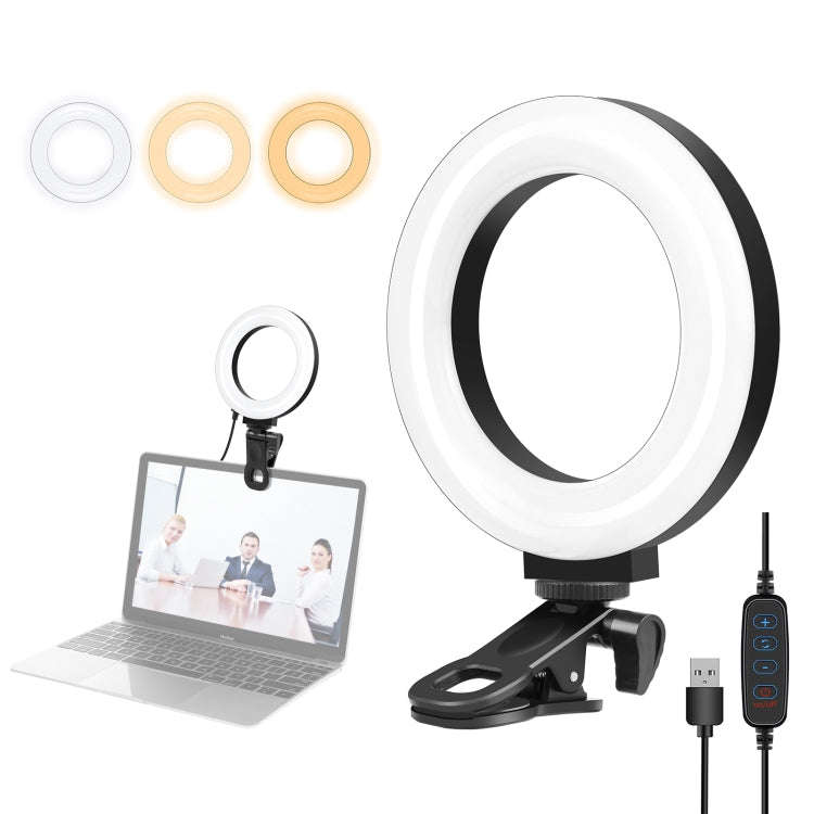 PULUZ 4.7 inch 12cm Ring Selfie Light 3 Modes USB Dimmable Dual Color Temperature LED Curved Vlog...