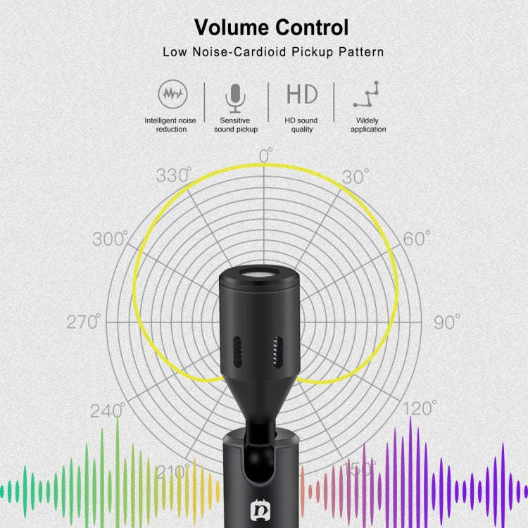 PULUZ 3.5mm Jack Mobile Phone Single Directional Adjustable Microphone(Black)