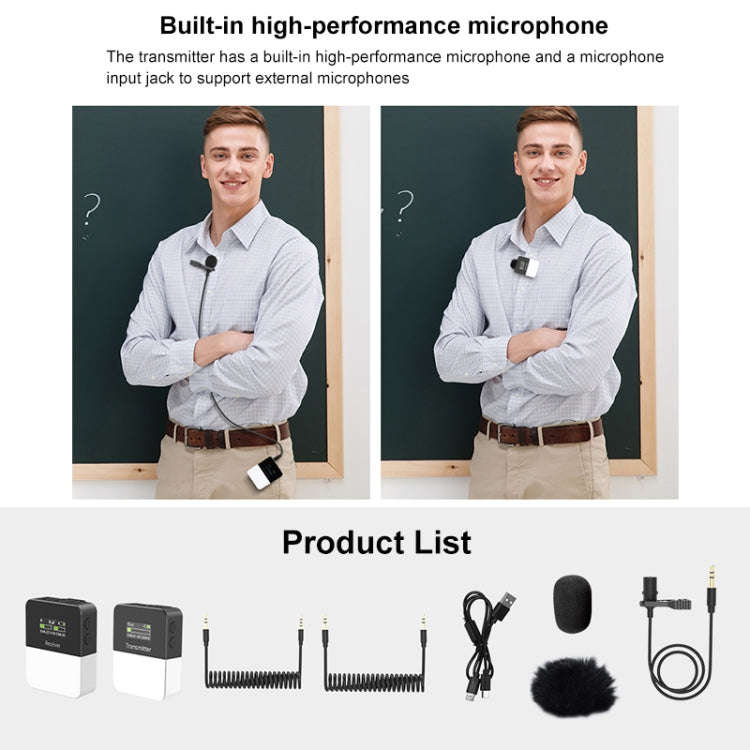PULUZ Vlog Video Wireless Lavalier Microphone  with Transmitter and Receiver for DSLR Cameras and...