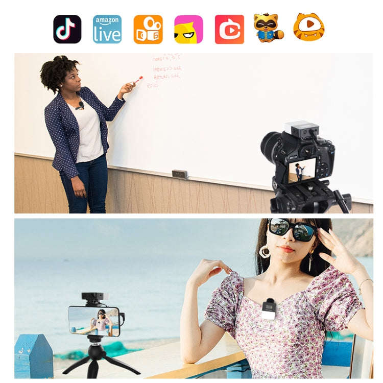 PULUZ Vlog Video Wireless Lavalier Microphone  with Transmitter and Receiver for DSLR Cameras and...