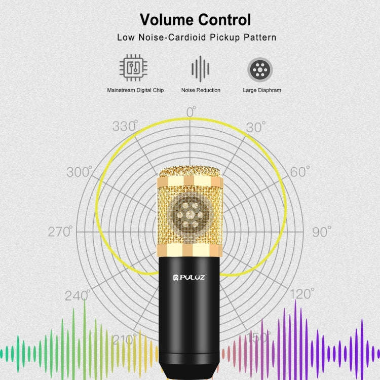 PULUZ Condenser Microphone Studio Broadcast Professional Singing Microphone Kits with Suspension ...