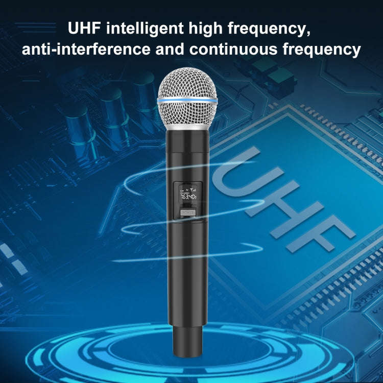 PULUZ 1 To 2 Wireless Microphones with LED Display, 6.35mm Transmitter (Black)