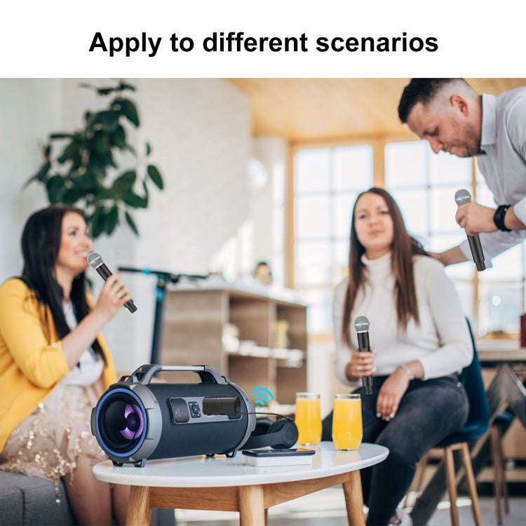PULUZ 1 To 2 Wireless Microphones with LED Display, 6.35mm Transmitter (Black)