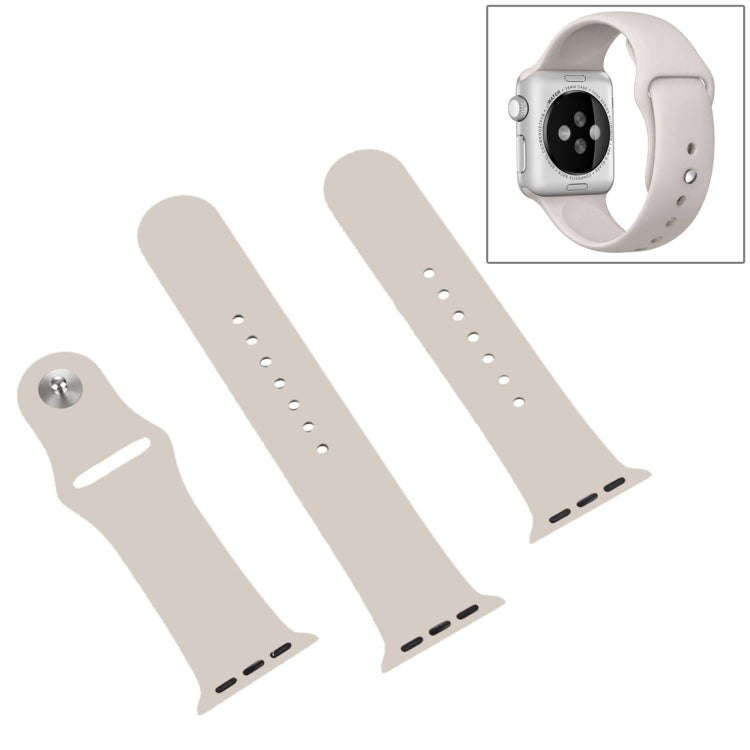 For Apple Watch Series 10 42mm / 9&8&7 41mm / SE 3&SE 2&6&SE&5&4 40mm / 3&2&1 38mm 3 in 1 Rubber ...